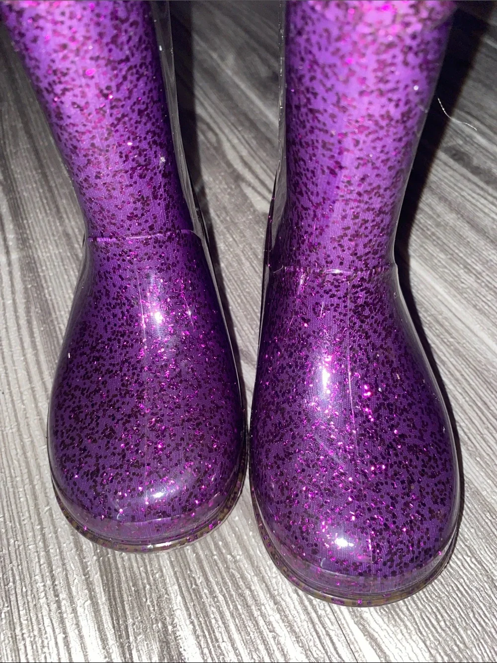 Kids Purple Glitter Rain Boots